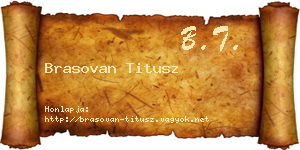Brasovan Titusz névjegykártya